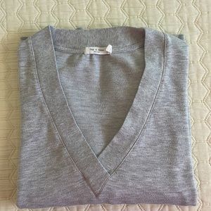 Rag & Bone Flora Cozy Jersey Pullover, Relaxed Fit V-Neck Sweatshirt S/P